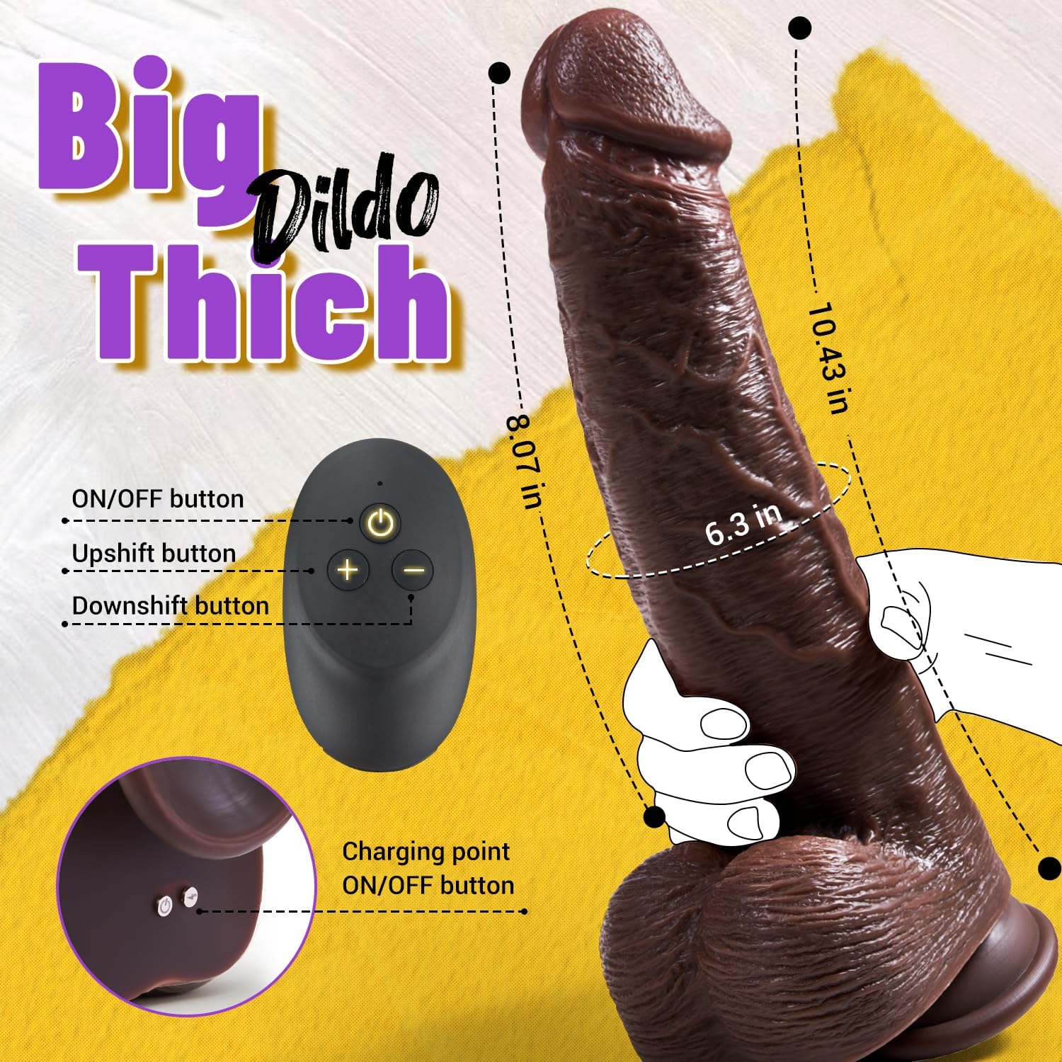 Big Black Dildo with Remote Control Sex Toys for Women & Men in pakistan