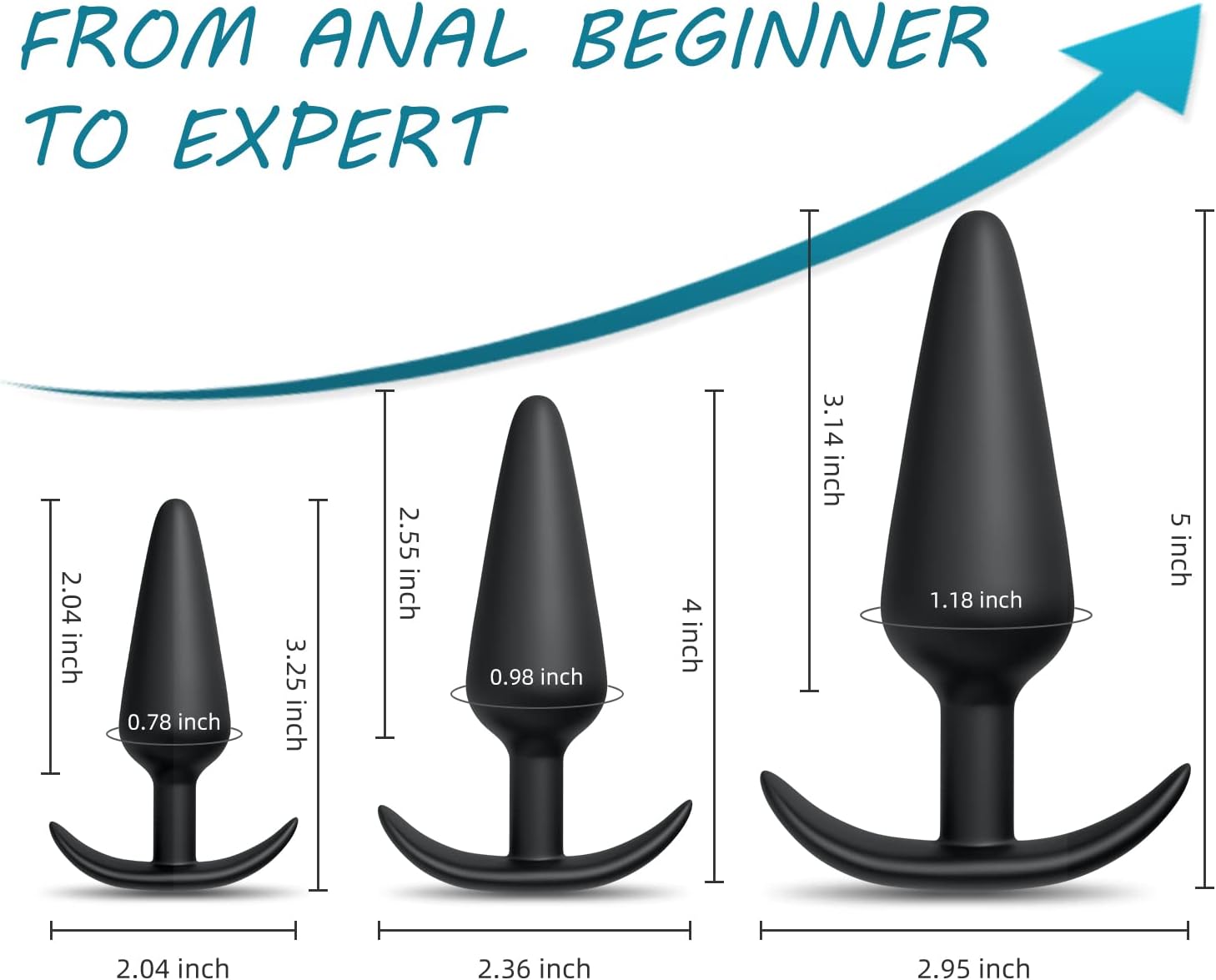3pc Silicone Anal Plug Training Set in Pakistan